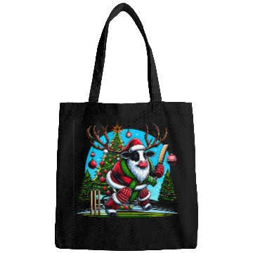 Discover Funny Cow Play Cricket Reindeer Christmas Bags