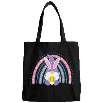 Discover Cute Rainbow Gnome Easter Bunny Gnome Hug Softball Team Bags