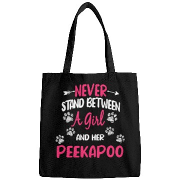 Discover Never Stand Between A Girl And Her Peekapoo Dog Pet Lover Bags