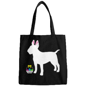 Discover Bull Terrier Easter Bunny Dog Silhouette Bags
