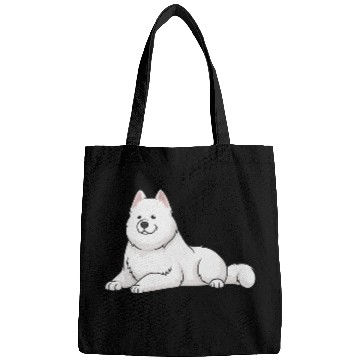 Discover Dog Samoyed Dogs Samoyed Lying Down Funny Cute Bags