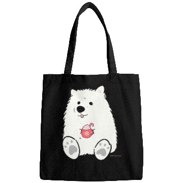 Discover Dog Samoyed Biff the Samoyed Hot Cocoa Merch Bags