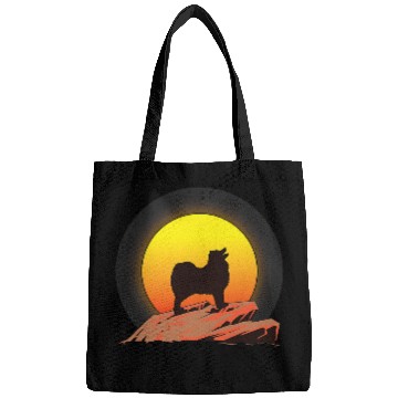 Discover Dog Samoyed Bjelkier Dog Sunrise Bags