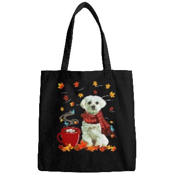 Discover Dog Maltese Fall Chocolate Hot Funny Dog Autumn Bags