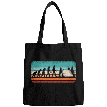 Discover Funny Camping Evolution Retro Camper Hiking Camp Bags