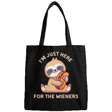 Discover Funny hotdog Im just here for the wieners cute sloth Bags