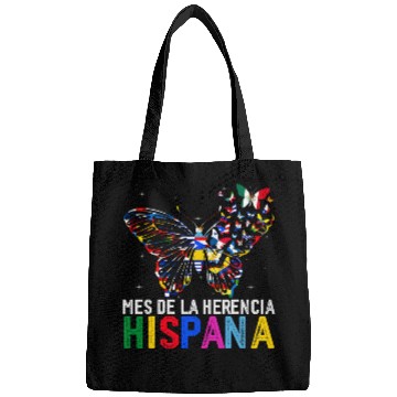 Discover Mes De La Herencia Hispana Butterfly Latinx Countries Flag Bags