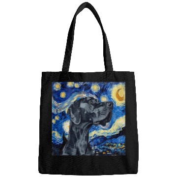 Discover Great Dane Dog Van Gogh Style Starry Night Bags