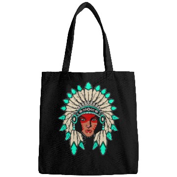 Discover Indian Native American Warrior Woman With Headdress Bags