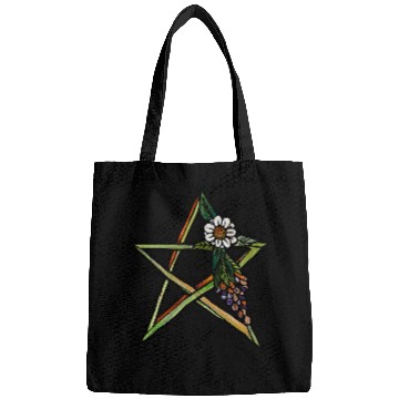 Discover Green Earth Star nature art pagan goddess Bags