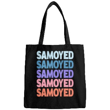 Discover Dog Samoyed Funny Modern Repeated Text Design Samoyed Bags