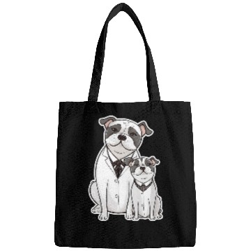 Discover Father and Son Fancy Pug Dogs Bags
