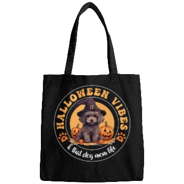 Discover Halloween Witch Hat Pumpkin Dogs Mom Poodle 1 Bags