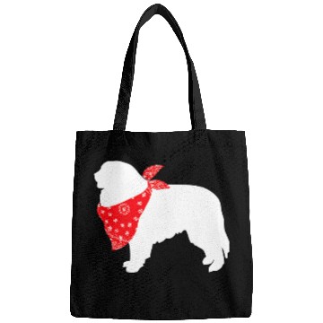 Discover Great Pyrenees Dog Wearing Red Bandana Bags