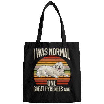 Discover Great Pyrenees Dog Retro I Was Normal One Great Pyrenees Ago Bags