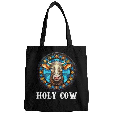 Discover Funny Stained Glass Art Cow for Men and Women Bags