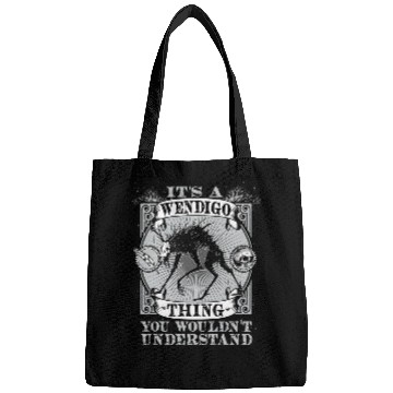 Discover Funny Wendigo Cryptid Skin Walker Folklore Cryptozoology 1 Bags