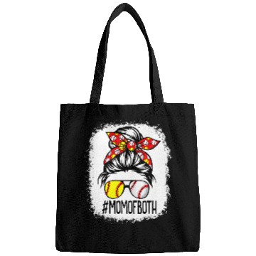 Discover Messy Bun Mom Of Both Softball Baseball Bleached Mothers Day Bags