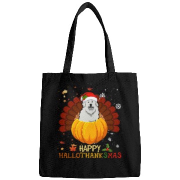 Discover Great Pyrenees Halloween Christmas Happy Hallothanksmas Bags