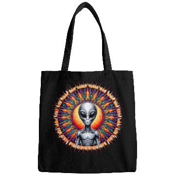 Discover Cosmic Encounter Alien Tee psychedelics UFO Art 7 Bags