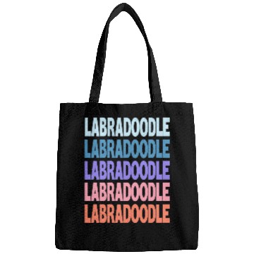 Discover Funny Modern Repeated Text Design Labradoodle Bags