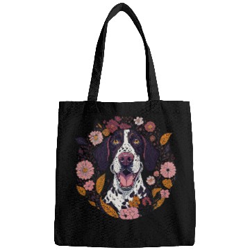Discover Dog Lover Smiling German Shorthaired Flowers Floral Bags