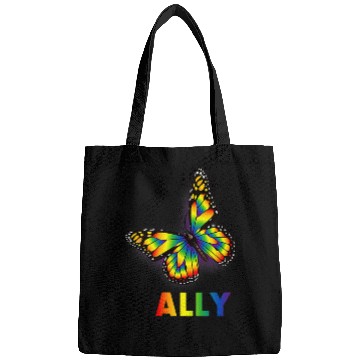 Discover LGBTQ  Ally Rainbow Flag Butterfly Design Pride Bags