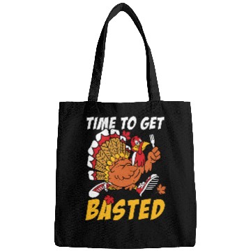 Discover Time To Get Basted Turkey Thanksgiving Autumn Fall Retro Bags