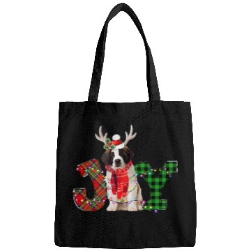 Discover Joy Christmas Lights Saint Bernard Dog Santa Hat Pajama Bags