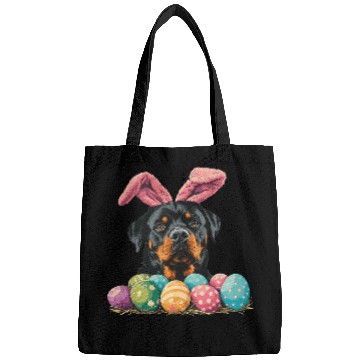 Discover Cute Rottweiler Easter Rottweiler Dog Eggs Basket Bunny Ears Bags