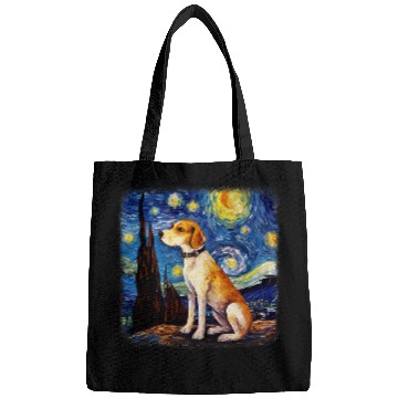 Discover Dog in starry night van gogh Beagle Bags