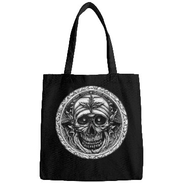Discover Thorny Goth Skull Moth Face Gothic Occult Mystic Bags