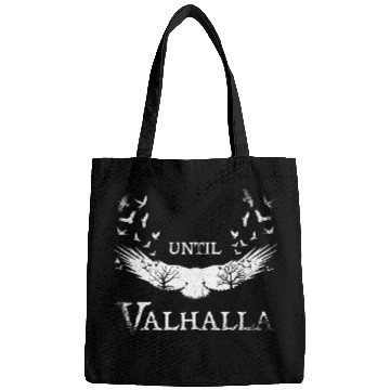 Discover Til Valhalla Tee for men Until Valhalla Viking Odins Raven Bags