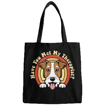 Discover Emotional Support Therapy Dog Wire Fox Terrier Breed Retro Bags