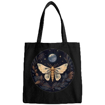 Discover Moth Full Moon Witch Art Bags
