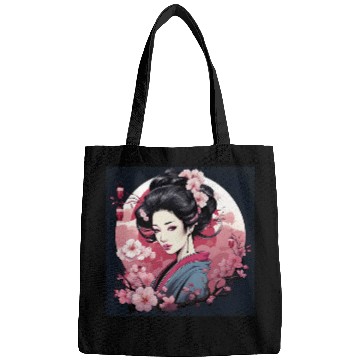 Discover Elegant Geishas Journey Japan Vector Bags