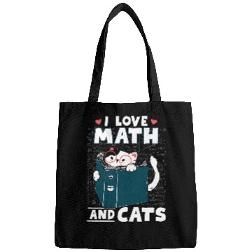 Discover Math Nerd Math Teacher Cat Lover I Love Math And Cats Bags