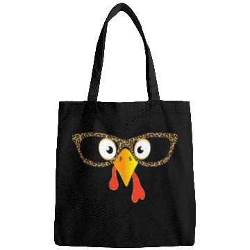 Discover Turkey Face Leopard Print Glasses Thanksgiving Cute Funny Bags