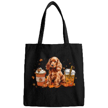 Discover Cocker Spaniel Coffee Warm Cozy Autumn Vibes Thanksgiving Bags