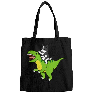 Discover Border Collie Riding TRexs Dinosaur Dog 1 Bags
