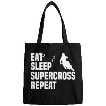 Discover Eat Sleep Supercross Repeat Motorcycle Lover Dirt Bike Fan Bags