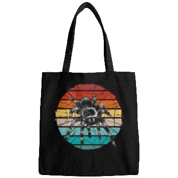 Discover vintages cool tarantula spider in her web spider cobweb bug Bags