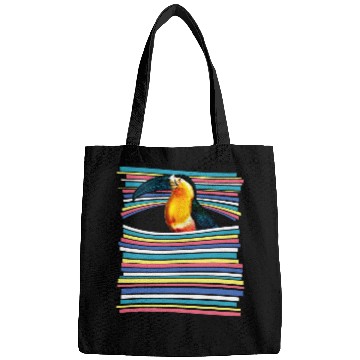 Discover Toucan Pastel Rainbow Striped   vintages Animal Aesthetic Bags