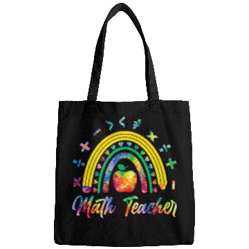 Discover Math Teacher Matching Teacher Teaching Tie Dye Rainbow Lover Bags