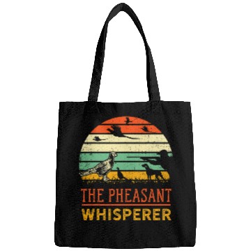 Discover Pheasant bird hunting funny whisperer hunter Retro sunset Bags