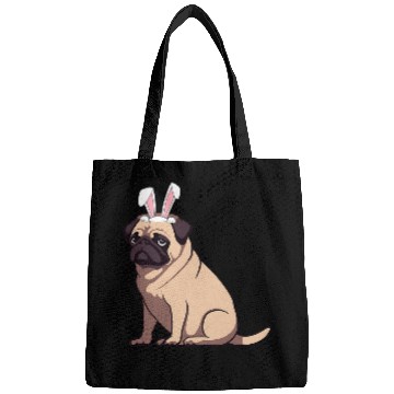 Discover Funny Easter Pug Dog Easter puggy Cute Pug Lover Bags