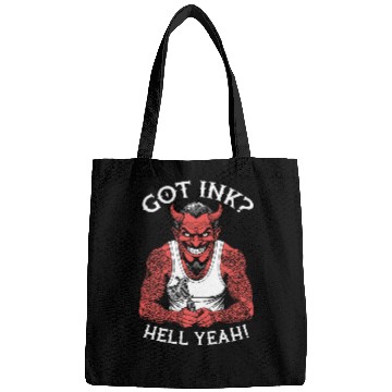 Discover Got Ink Funny Tattoo Devil Hell Yeah Inked Tattooist Bags