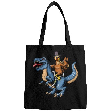 Discover Turkey Riding TRexs Dinosaur Thanksgiving Day Pilgrim Bags