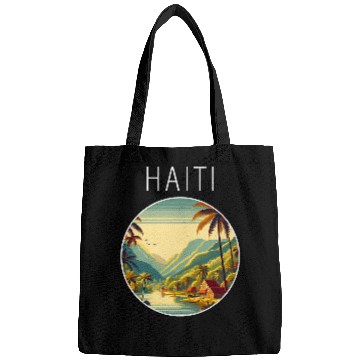 Discover Haiti scenery Art Deco Bags