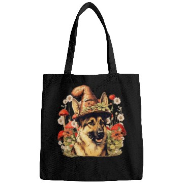 Discover Cottagecore German Shepherd Aesthetic Dog Lover Mushroom Hat Bags